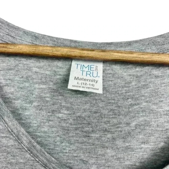 Time and Tru Gray Long Sleeve Maternity Top | Size Large - Picture 3 of 3